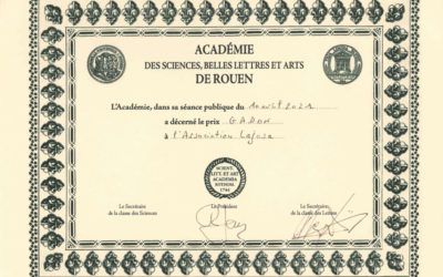 Distinction par l’Académie des Sciences, Belles-Lettres et Arts de Rouen